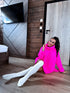 ELYNDI extended wool sweater - bright pink PRE-ORDER
